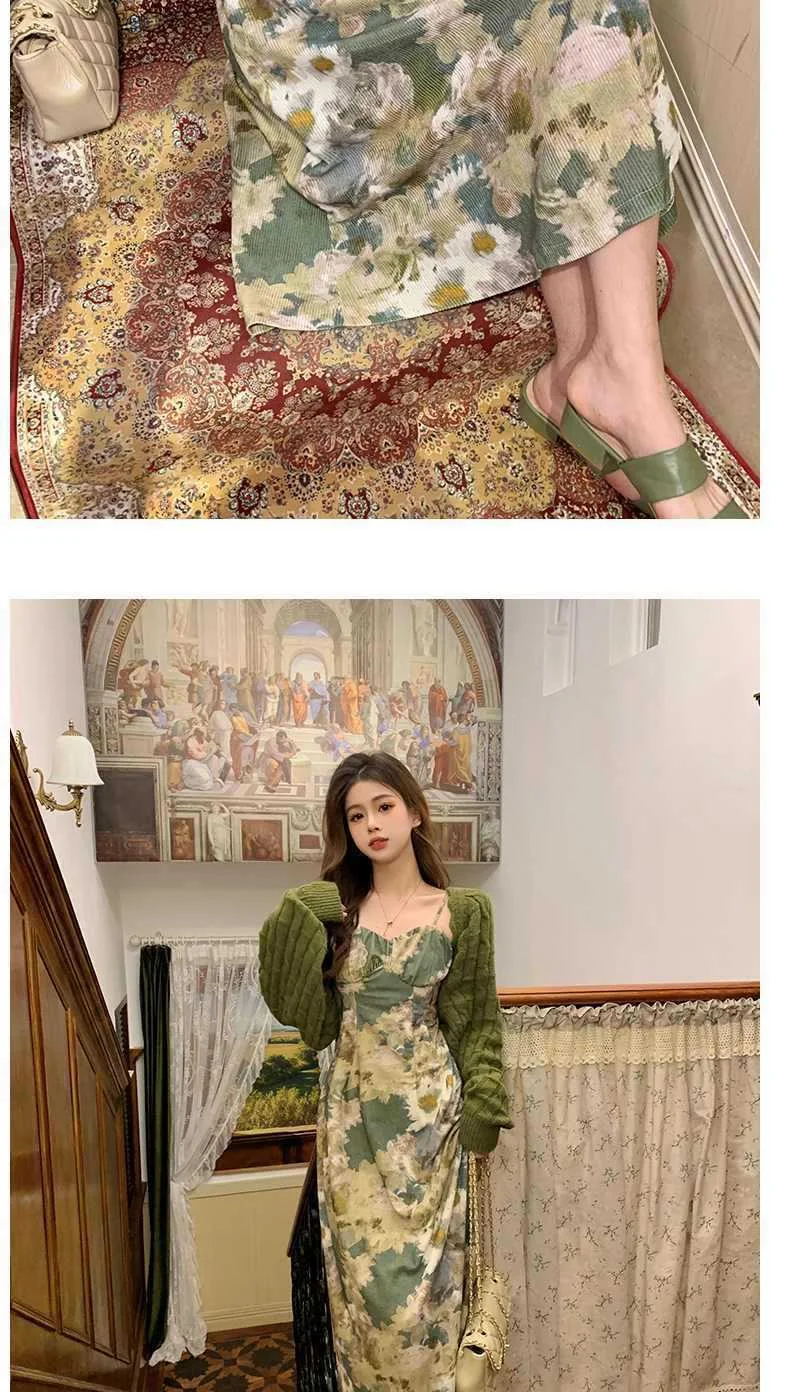 Title 1, Gentle Fashion Women Floral Strap Dress Sweater...