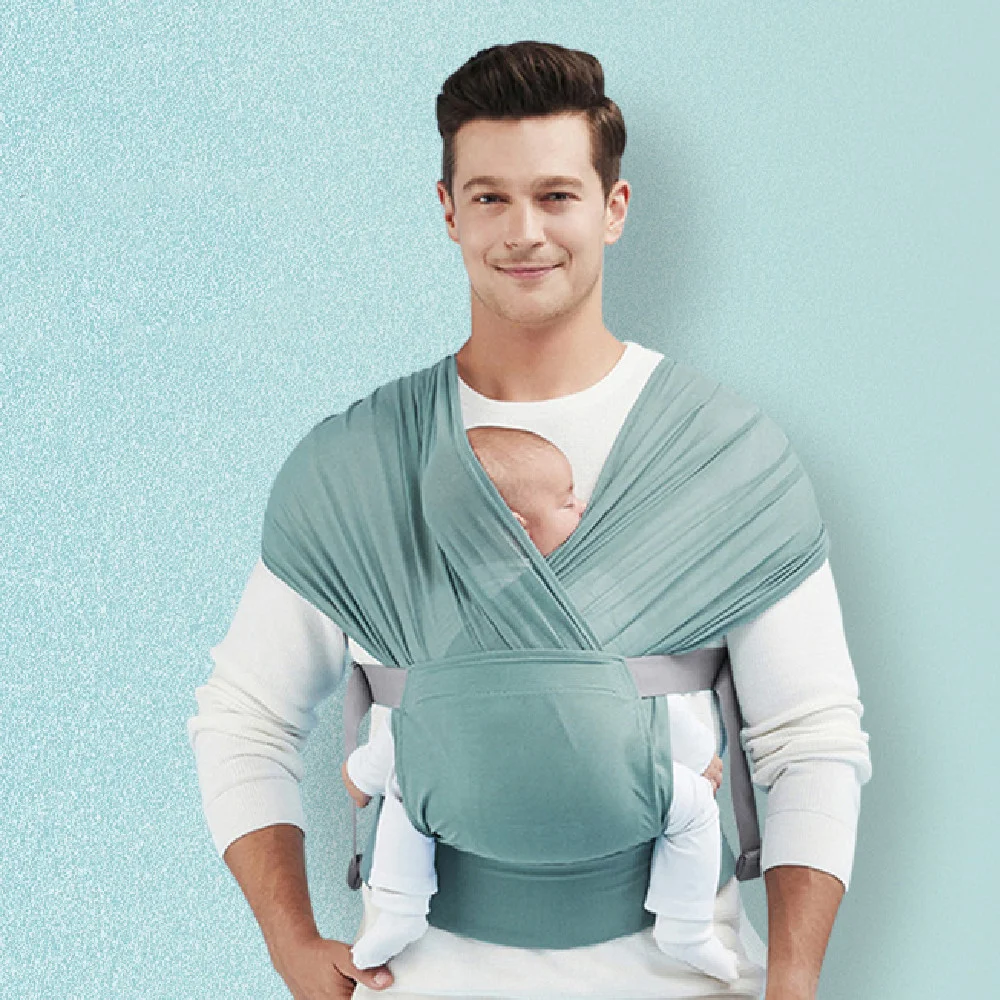 Sling abraçador para recém-nascidos com mãos leves para ninar e acalmar o bebê, promovendo um sono tranquilo e seguro. — foto 1