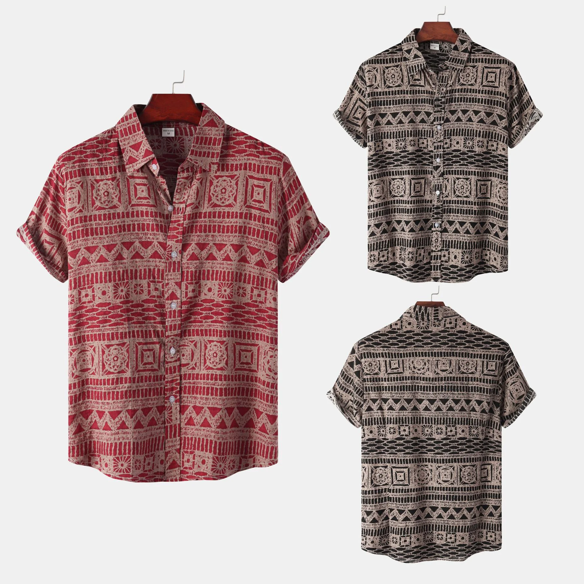 Title 7, Mens Plus Size Short Sleeve Floral Shirt Styli...
