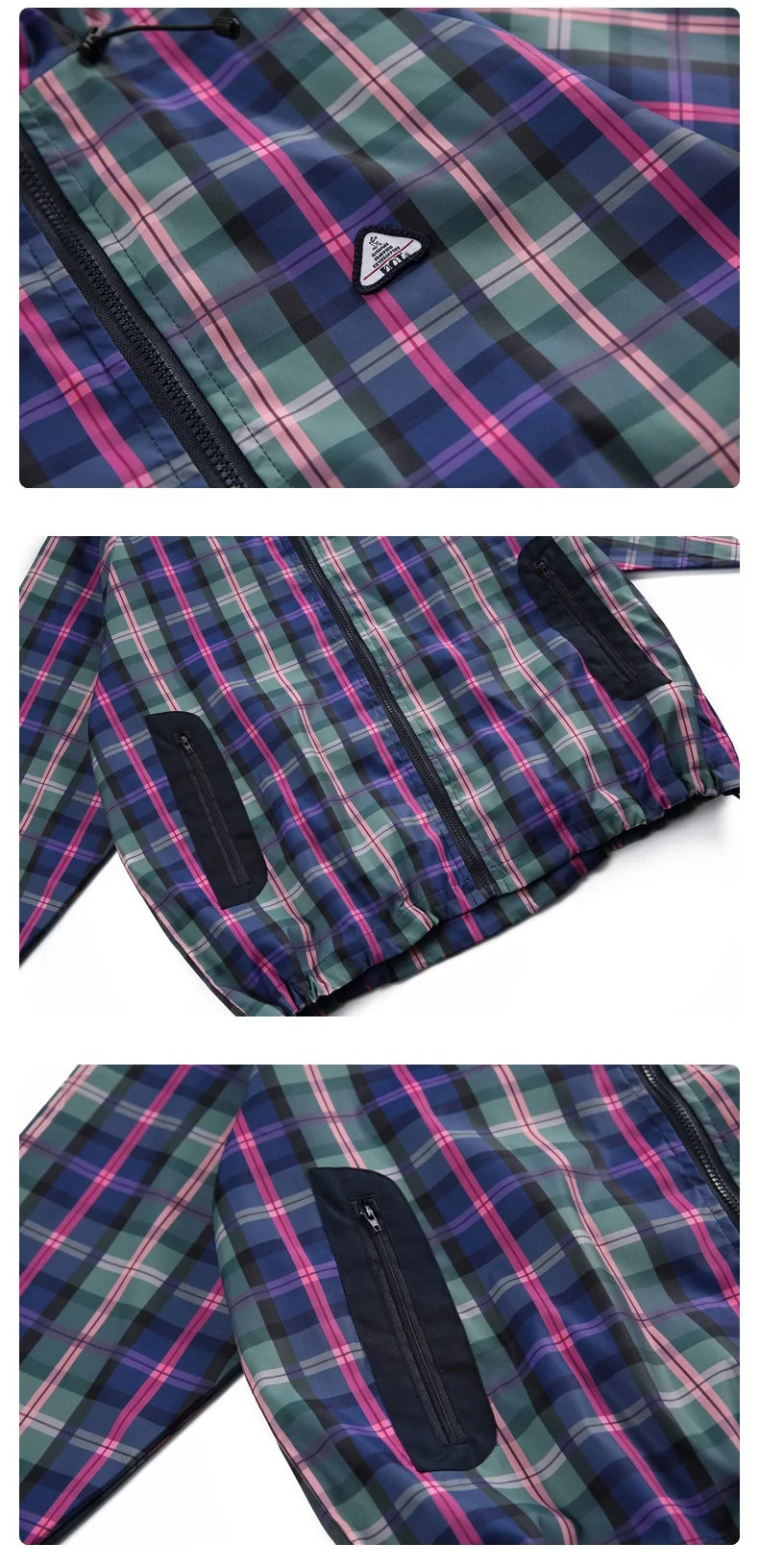 Title 5, Unisex tarzda rahat ekose kapüşonlu oversize ce...