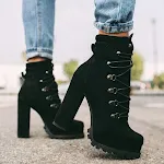 High-heel lace-up rivet short boots, offering style and comfort. Perfect for any occasion, these boots will elevate your — photo 4