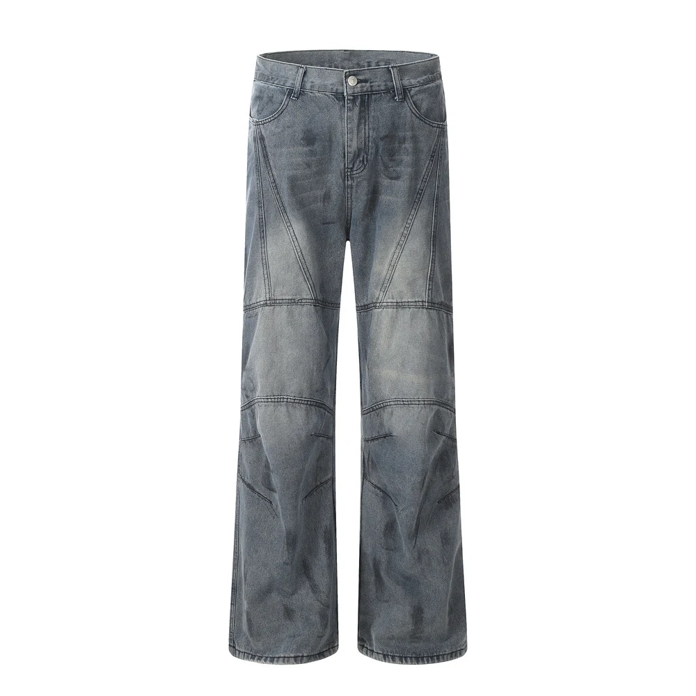 Men's Fashion Painting Splash Ink Pressure Line Jeans. Stylish and comfortable jeans featuring a unique design for a mod — photo 12