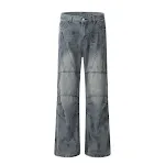Men's Fashion Painting Splash Ink Pressure Line Jeans. Stylish and comfortable jeans featuring a unique design for a mod — photo 12