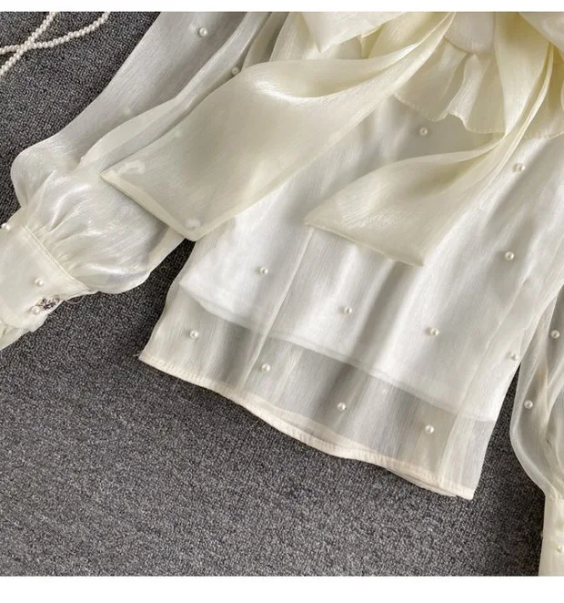Title 6, Ruffle Bottom Tie Shirt, Stand-up Collar, Long ...