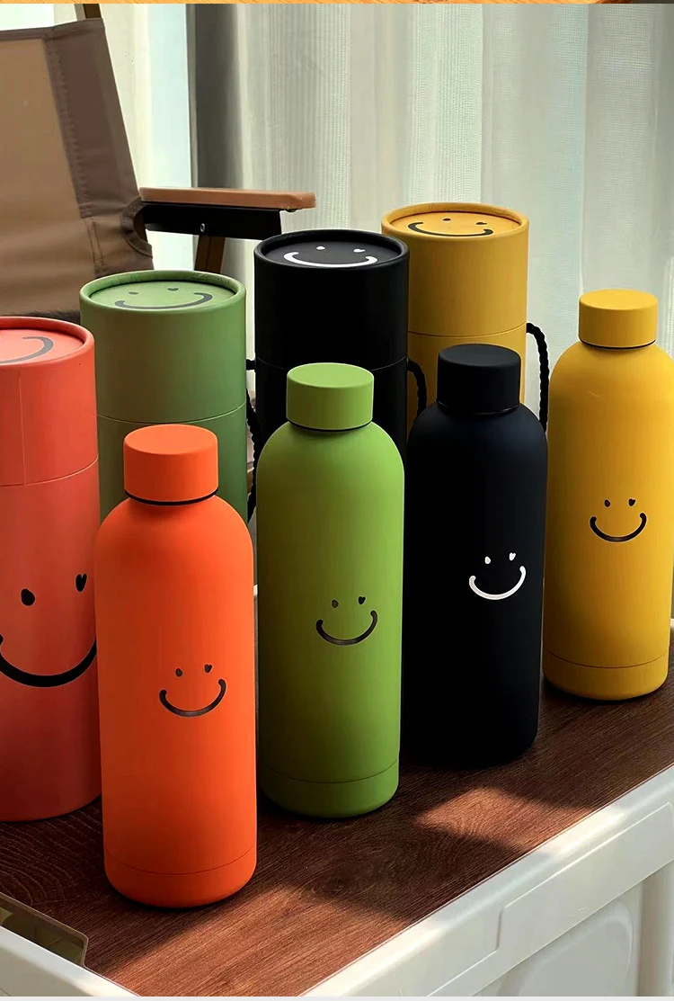 Title 7, Smile Narrow Mouthed Bottle Cute Portable Insul...
