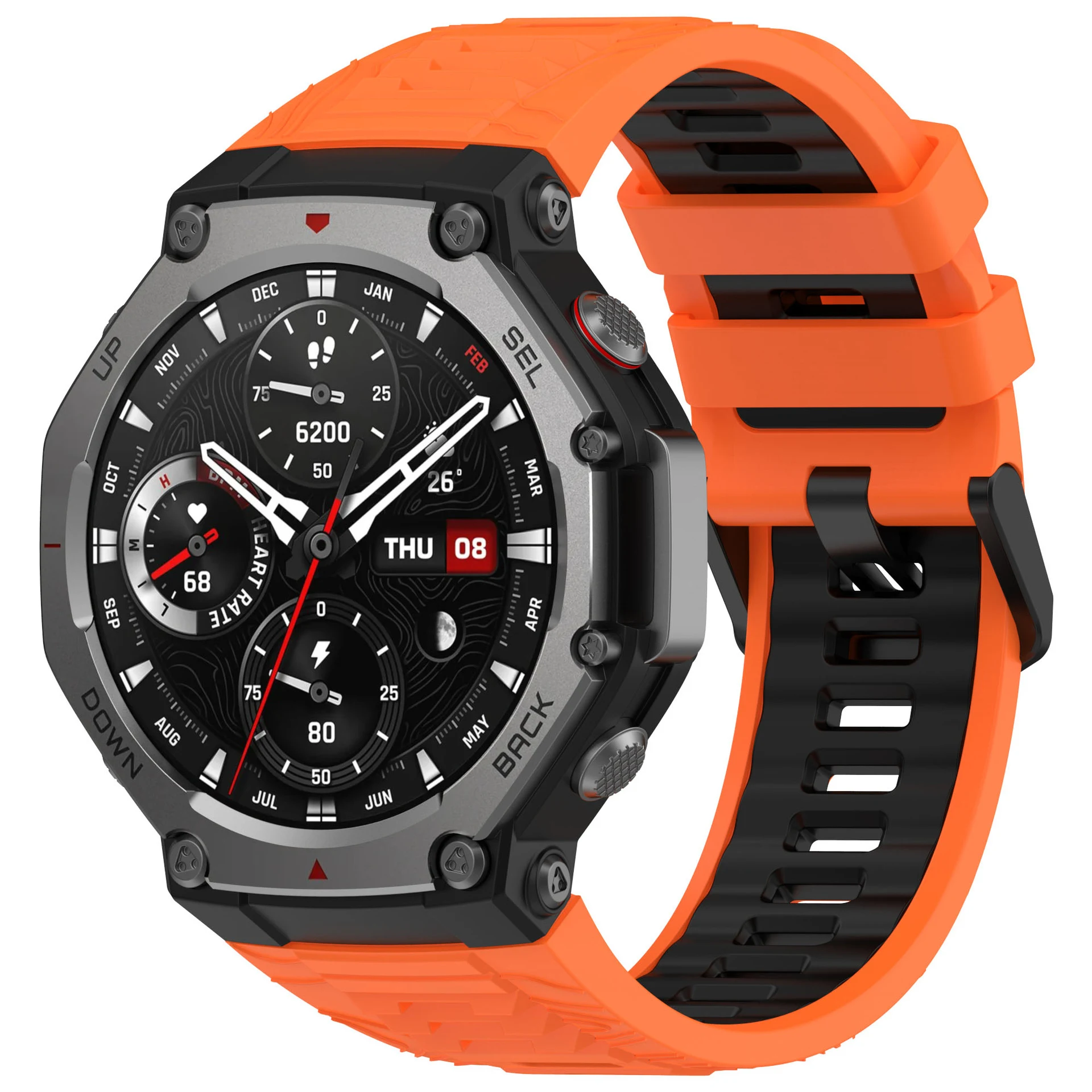 Title 6, Pulseira esportiva de silicone bicolor para Hua...