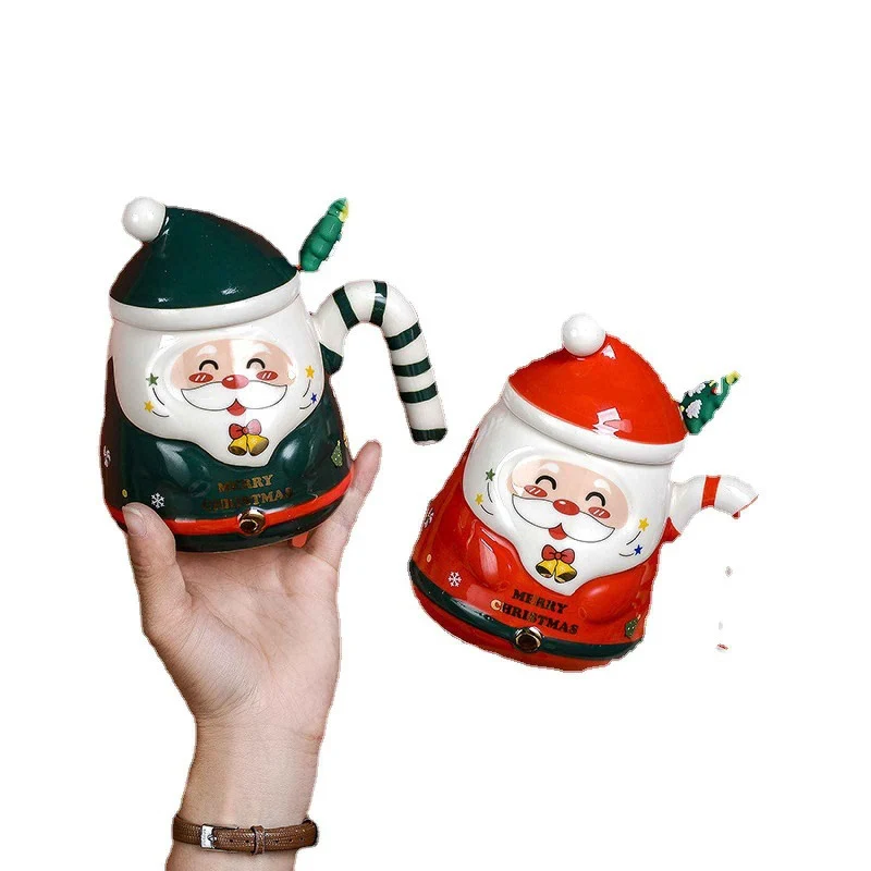 Creative Cartoon Santa Claus Ceramic Cup Christmas Holiday Gift Hand-painted Water Cup Souvenir Mug, perfect for daily u — photo 8
