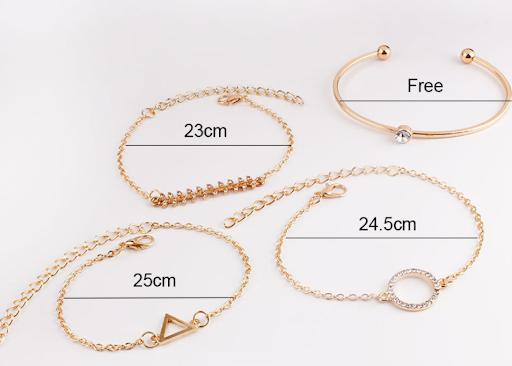 Title 1, Multi-layer Triangular Water Drop Drill Bracelet