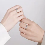 Anel feminino de dedo indicador com design único de planeta com pedra da lua, abertura, moda boudoir estrela. — foto 7