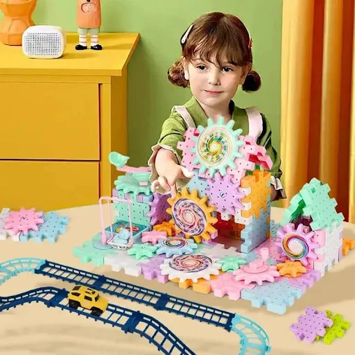 Title 2, Childrens Electric Gear Revolving Building Blo...