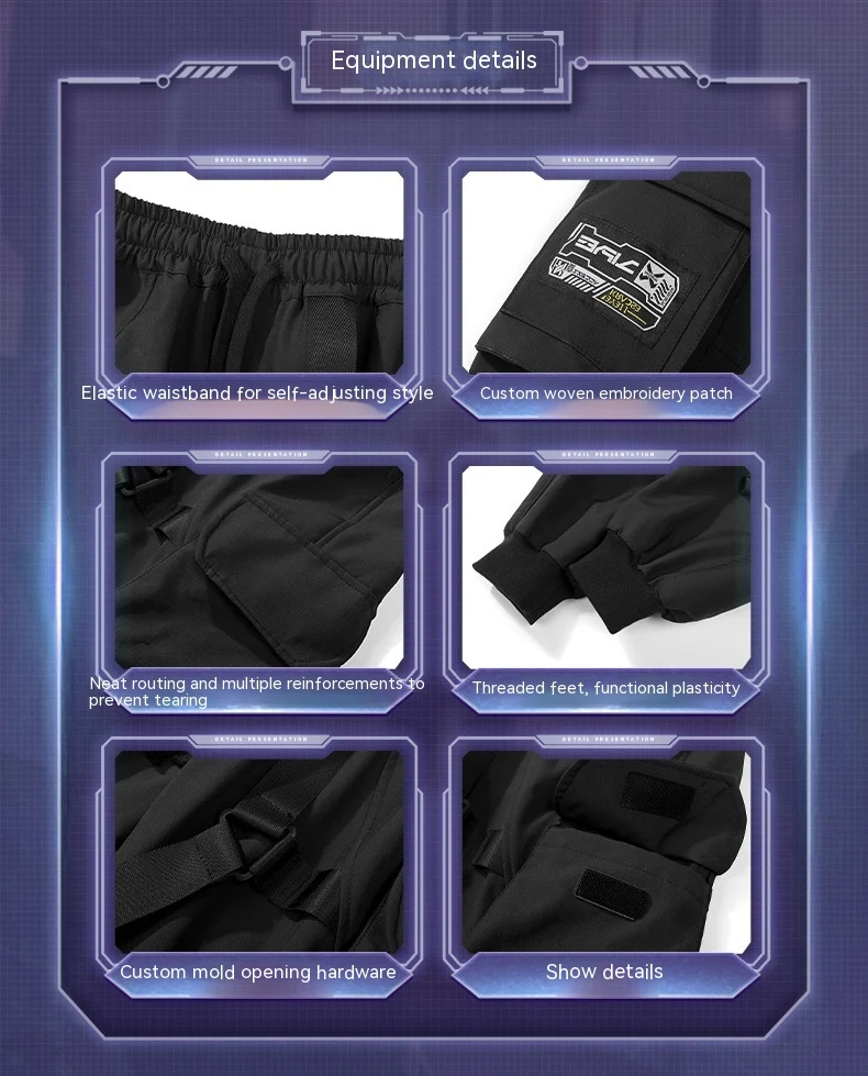 Title 2, Mens Loose Multi-pocket Workwear Casual Pants....