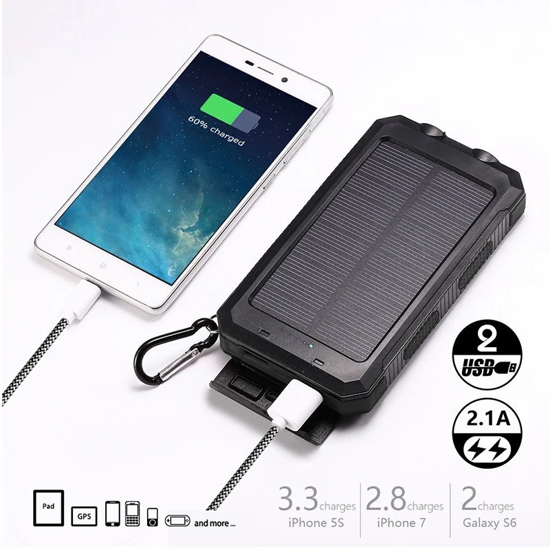 Title 5, Solar Power Bank Outdoor Portable Compass Mobil...