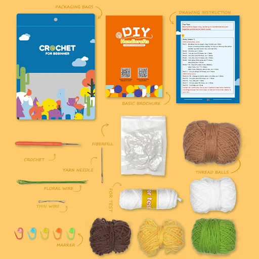 Title 14, Kit de material de crochet para tejer adornos p...