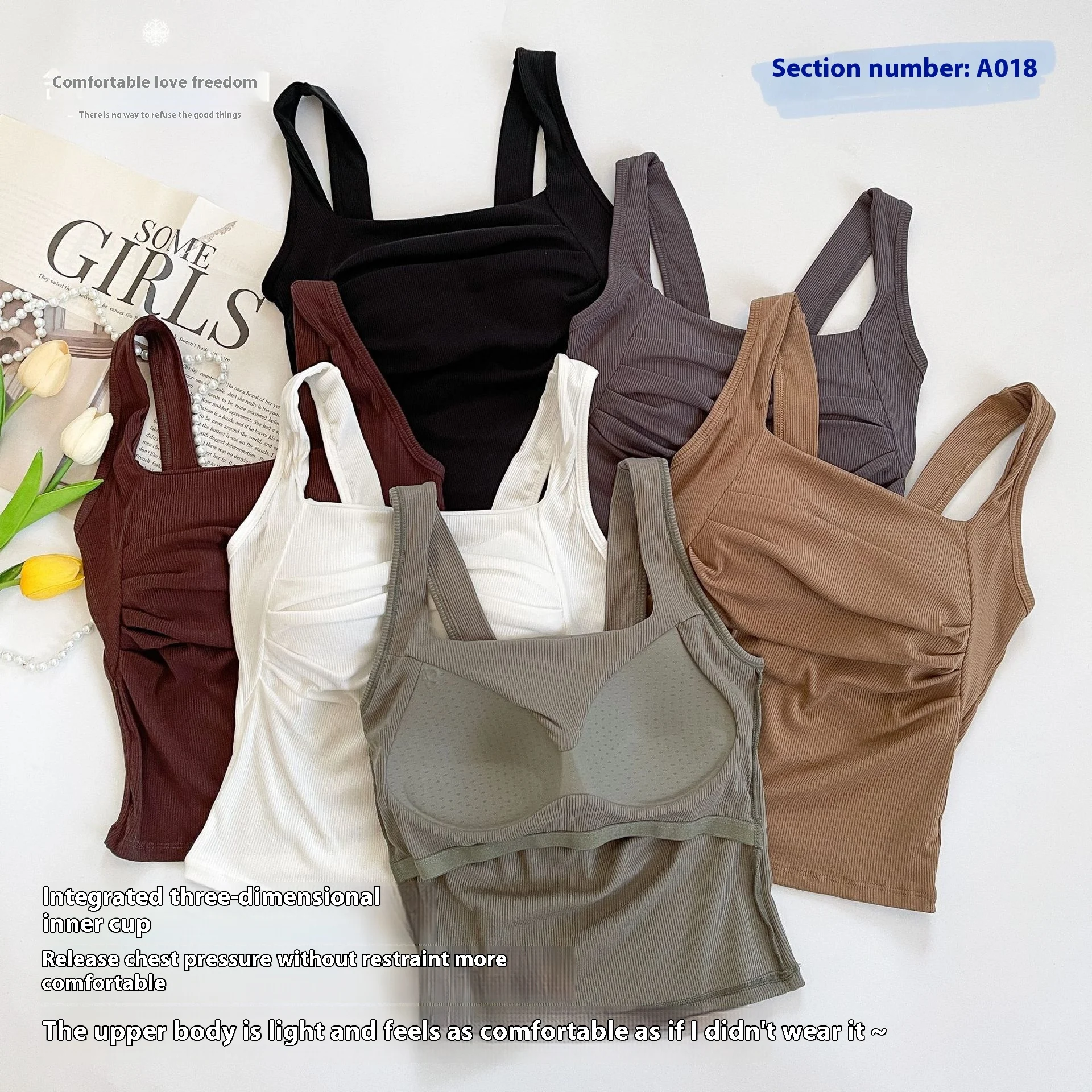 Women's Inner Strap Camisole with Built in Chest Pads Offers Comfort and Support, Perfect for Everyday Wear and Layering — photo 7