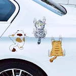 Gepersonaliseerde cartoon kat auto dokter blade cover sticker — foto 6