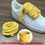 2 paar stoere katoen-linnen veters met twist-weefsel voor dames. Uniek design en optimale pasvorm voor jouw schoenen. — foto 2