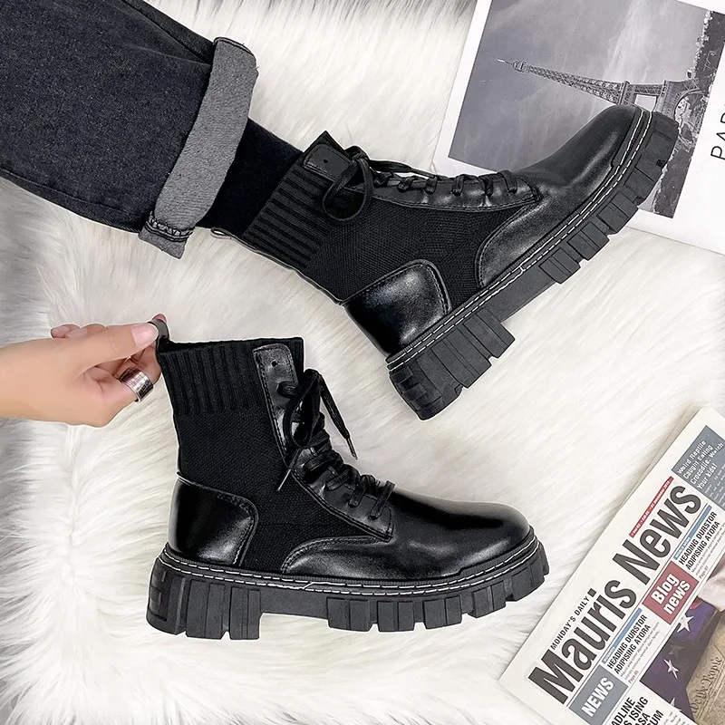 Botas Martin Plataforma Estilo Britânico Cano Alto – Conforto e estilo em um só calçado. Perfeitas para um visual moderno e cheio de atitude — foto 4