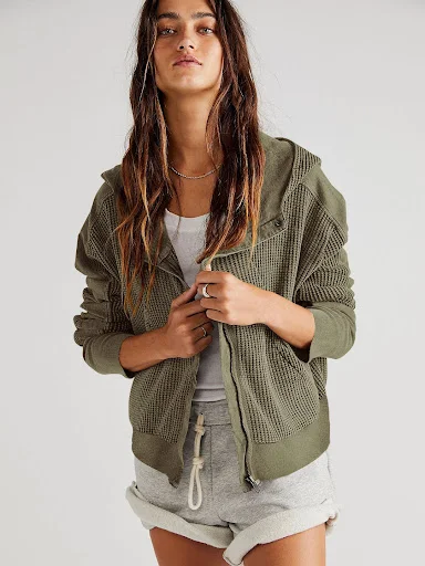 Title 7, Womens Fashion Casual Patchwork Zipper Hooded ...