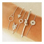 Pulseira Redonda de Cristal Flecha Bohemia 5 Peças Retrô Feminina Joias da Moda Atacado – Adicione um toque elegante ao seu visual diário. — foto 6