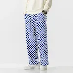 Men's Chessboard Plaid Pants Cropped Trendy Elastic Waist for a comfortable and stylish look, perfect for casual wear an — photo 31