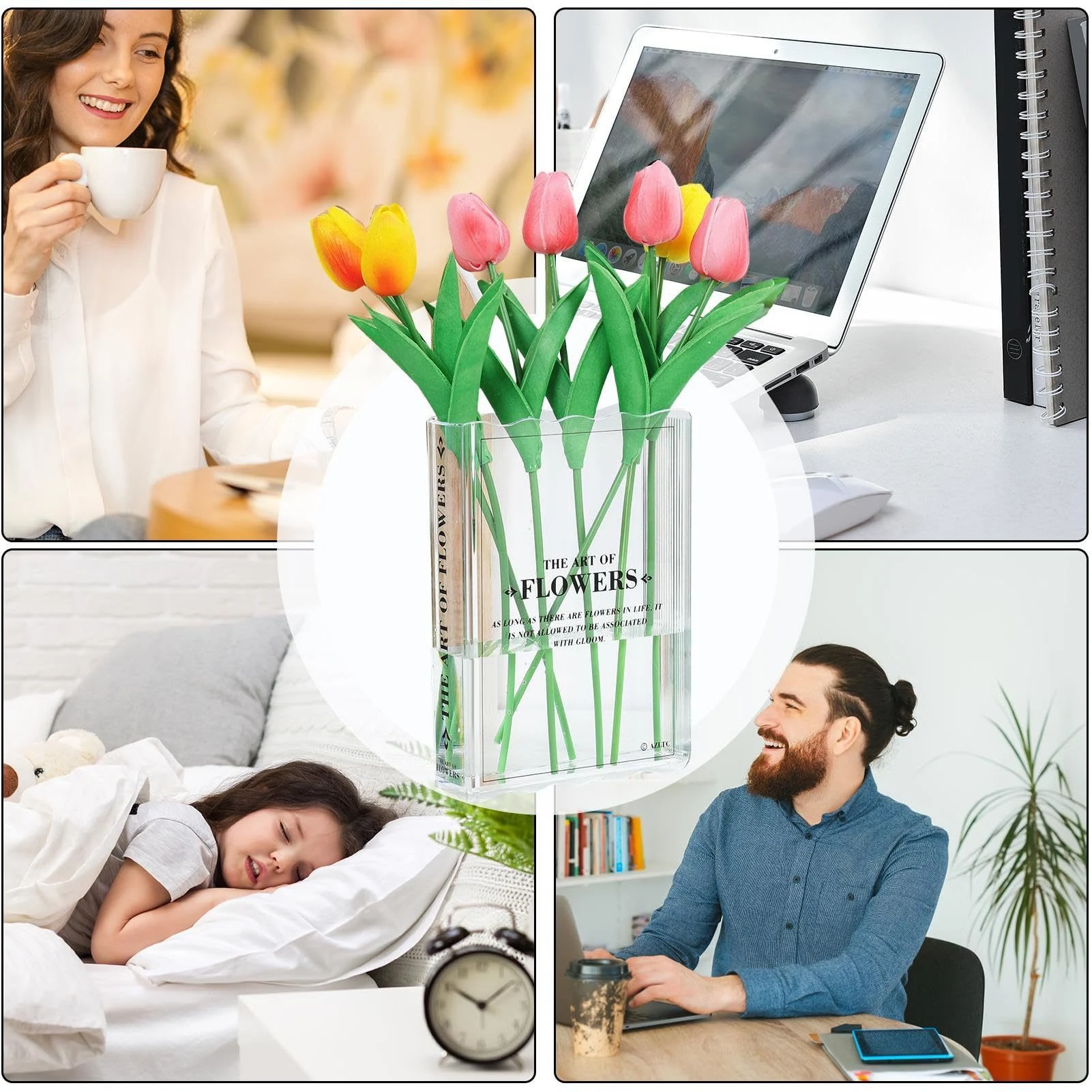 Vaso de Flores Decorativo em Acrílico para Casa, Design Floral Moderno, Perfeito para Decoração de Interiores e Adicionar Charme ao Ambiente. — foto 2