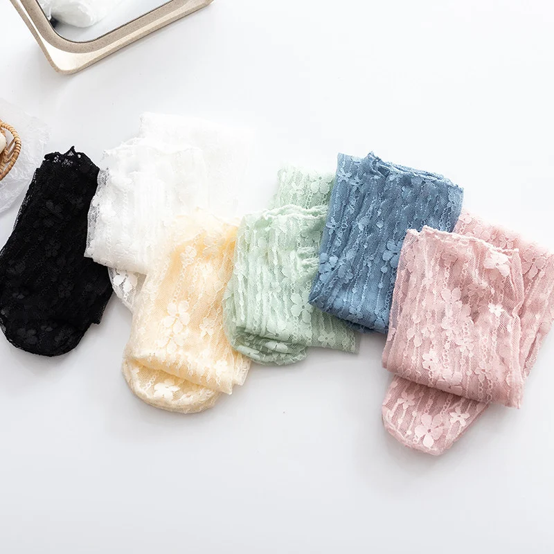 Title 8, Japanese Lace Small Flower Stockings Thin Hollo...