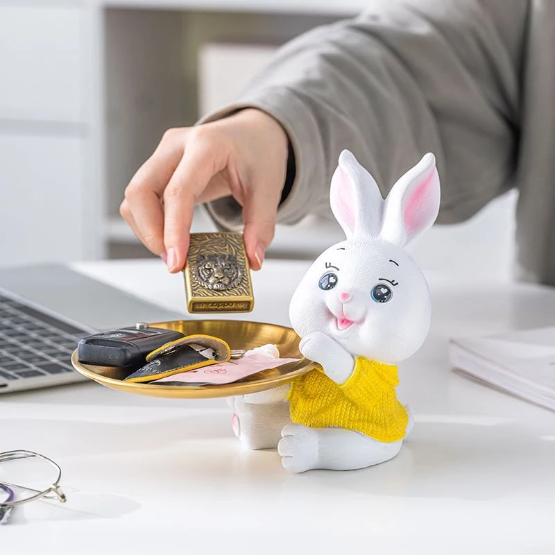 Rabbit Tray Hallway Key Storage Home Living Room Desktop Office Decorations. Stylish key organizer and decorative accent — photo 3