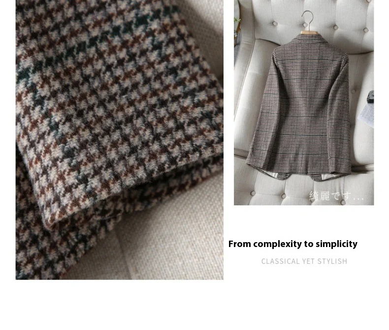 Title 12, Dames casual houndstooth pakjasje, nieuwe mode,...