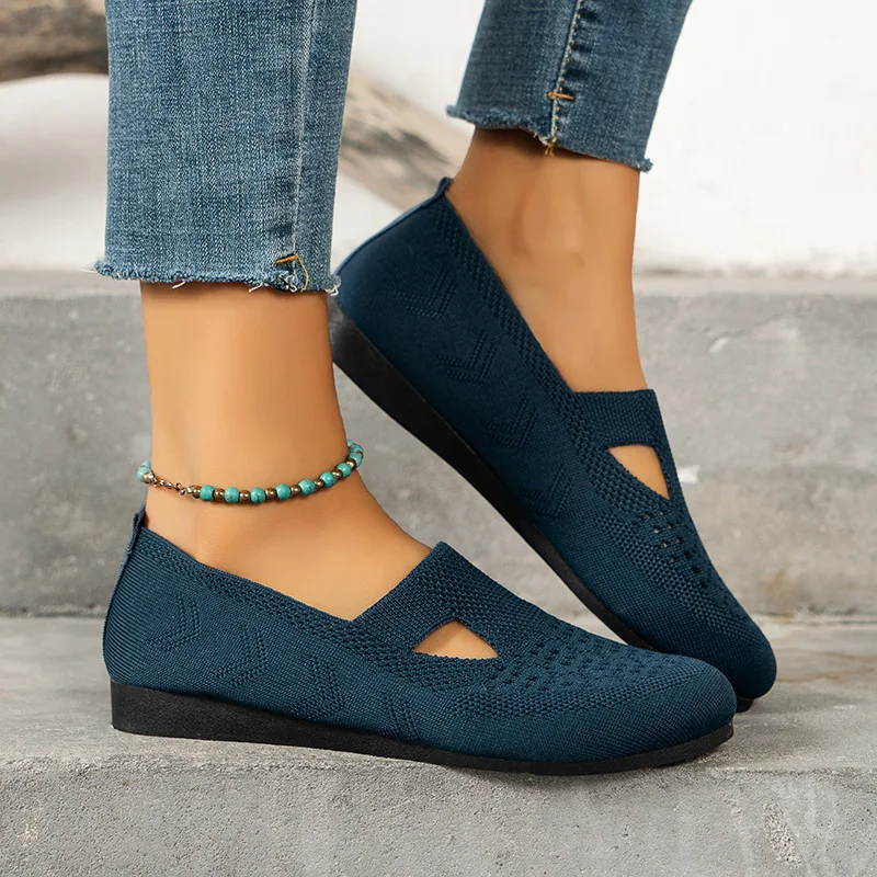 Scarpe Basse Intrecciate Volanti da Donna Taglia Plus con Punta Tonda Comfort e Stile Quotidiano — foto 5