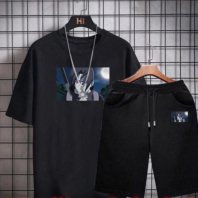 Men's Korean Style Two-Piece Set, Short-Sleeved T-shirt and Shorts, Casual Men's Suit for a comfortable and trendy summe — photo 7