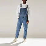 Heren Bretelbroek Jeans hoge taille uit één stuk. Stijlvolle en comfortabele broek met bretels, ideaal voor een casual of chique look. — foto 1