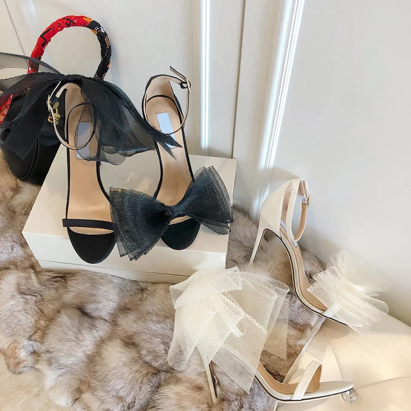 Open Toe Mesh Bow Hollow One-button Sandals. Lightweight and breathable, these sandals offer comfort and style, perfect — photo 5
