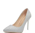 Salto alto prateado para mulheres com sexy design francês em mesh preto e lantejoulas vermelhas. Perfeito para arrasar. — foto 3