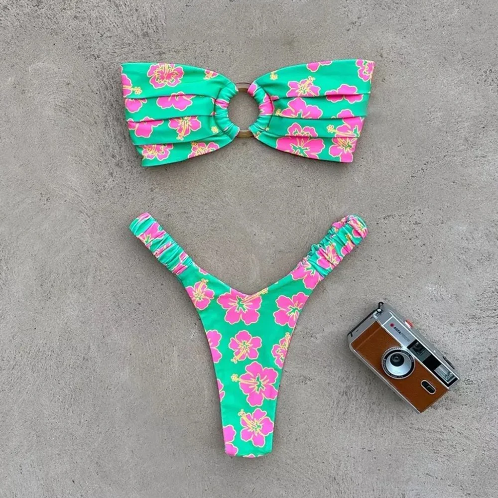 Nuevo Bikini de Mujer Estampado con Pliegues Disfruta del Verano con Estilo y Comodidad Traje de Baño Perfecto para la Playa y Piscina — foto 16