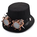 Óculos Steampunk com Rebites e Cartola Gótica Punk, Acessório Mágico Retro. Complete seu visual com estilo único e autêntico. — foto 2