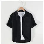 Men's Summer Short Sleeve Pure Linen Shirt Breathable, lightweight, and perfect for warm weather. Offers comfort and sty — photo 8