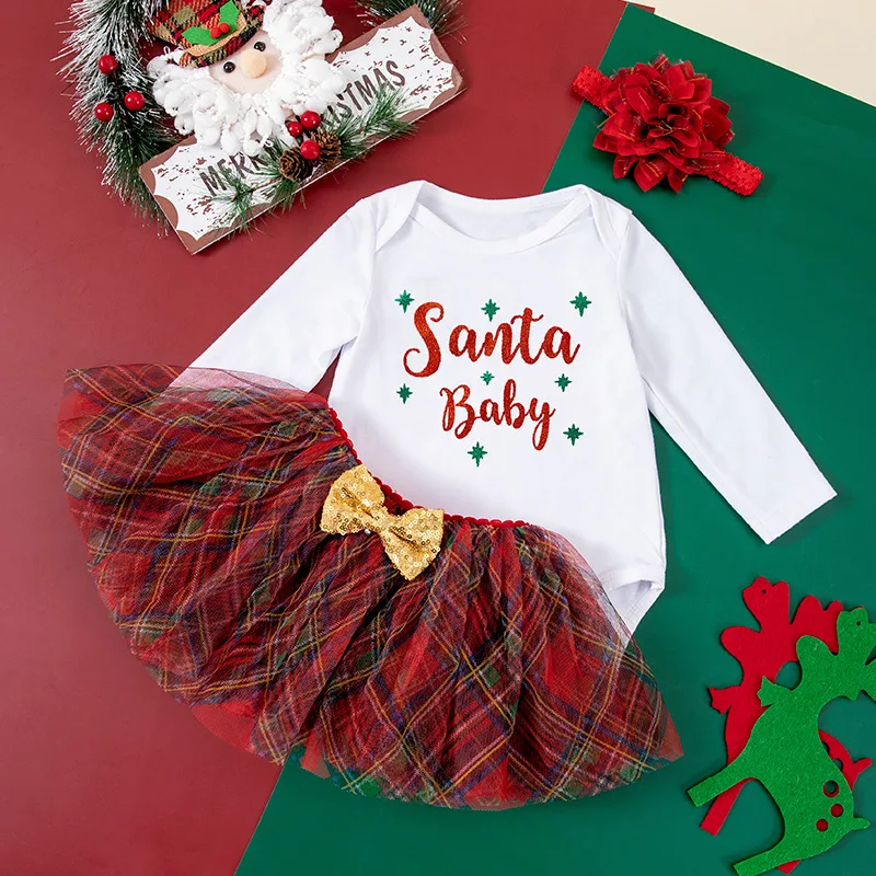 Macacão de Natal Europeu e Americano Roupa de Outono para Bebê Manga Longa Conforto e estilo para seu bebê celebrar o Natal com alegria — foto 7