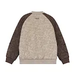 Jaqueta de beisebol raglan patchwork com contraste de cores, couro PU e algodão, manga comprida, perfeita para um visual casual e estiloso. — foto 12