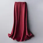 Saia Feminina Retro Satinada com Elasticidade Conforto Elegância. Desfrute de um visual vintage sofisticado, com ajuste perfeito para diversas ocasiões. — foto 1