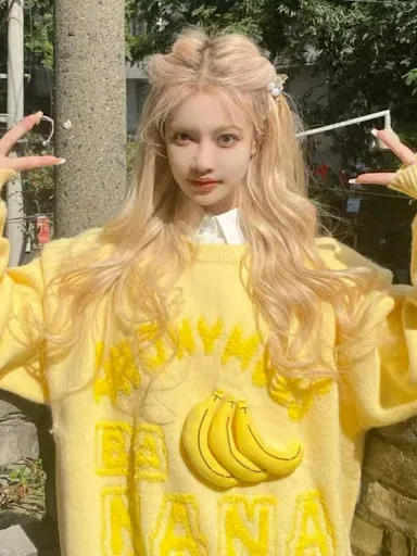 Title 6, Banana Sweater Round Neck Loose