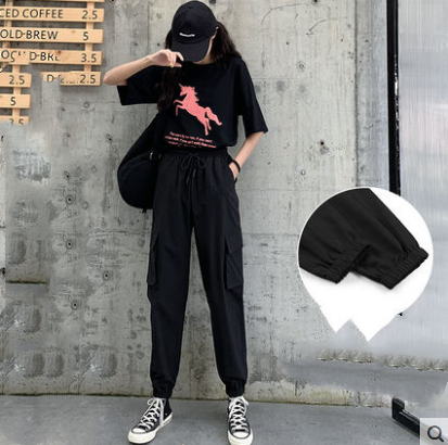 Calças de moletom finas e fritas, estilo hip-hop de rua europeu e americano, alta costura, confortáveis e perfeitas para o dia a dia. — foto 5