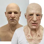 Máscara Velha Careca Branca de Látex para Halloween e Cosplay. Adereço de cabeça engraçado para fantasias. Ideal para festas temáticas. — foto 23