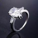 Anel de zircônia gota d'água europeu e americano, luxo acessível, moda requintada, perfeito para presentear e usar. — foto 6