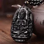 Obsidiano Buda Pingente — foto 3