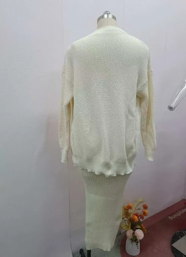 Title 4, Lazy Fashion Knitwear Long Skirt Suit Women