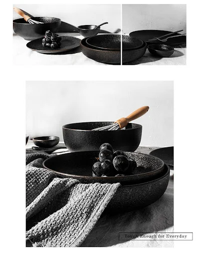Title 11, Black Creative Tableware Dessert Salad Bowl. Se...