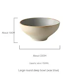 Large Round Deep Bowl Blue