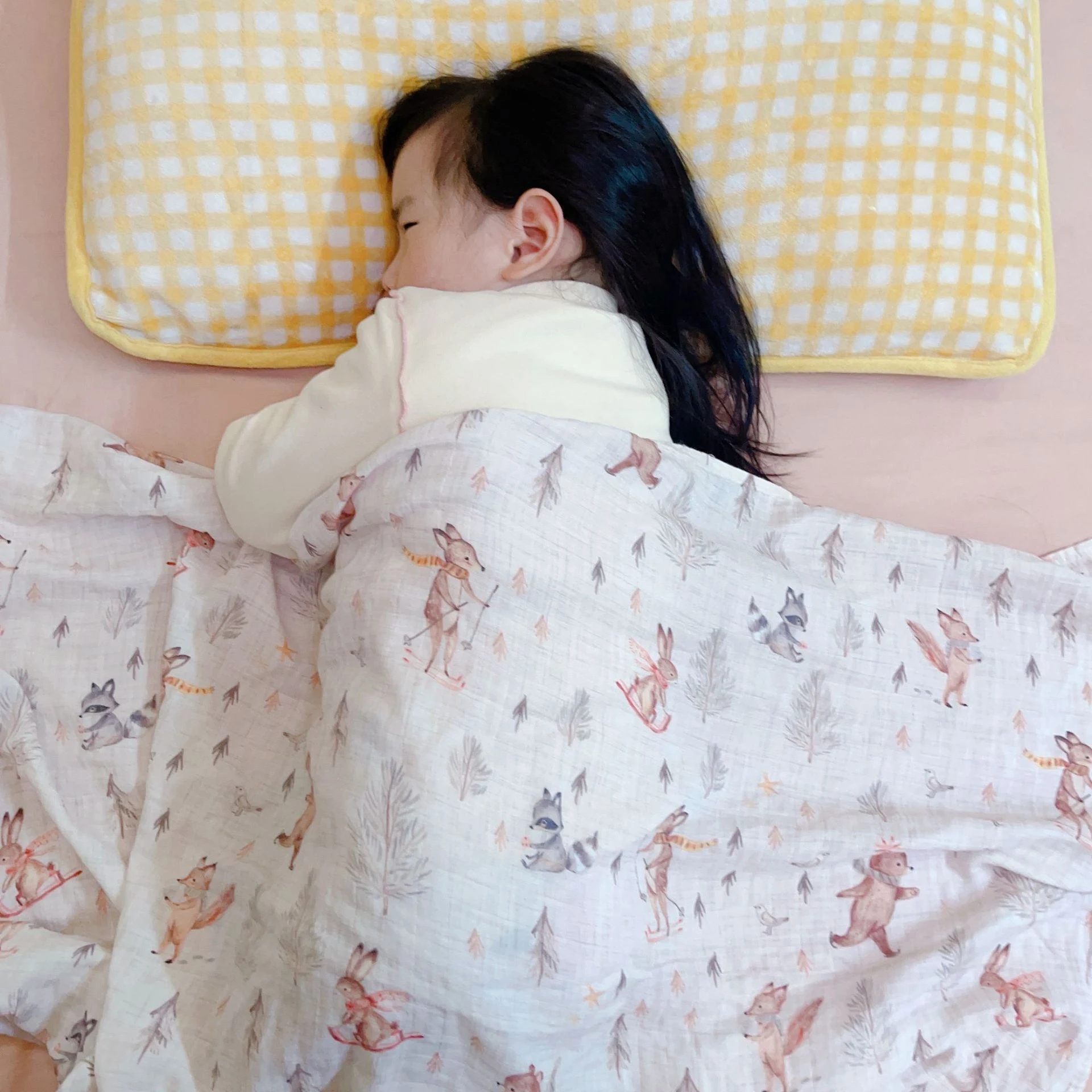 Creative Printed Double-layer Newborn Gauze Scarf. Soft, breathable, and perfect for swaddling and protecting your preci — photo 34