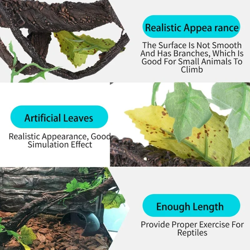 Title 6, Artificial Reptile Plants for Climbing Lifelike...