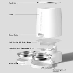 ROJECO Automatic Cat Feeder Pet Smart Cat Food Kibble Dispenser Remote Control Auto WiFi Double Feeder For Cats Dog Acce — photo 2